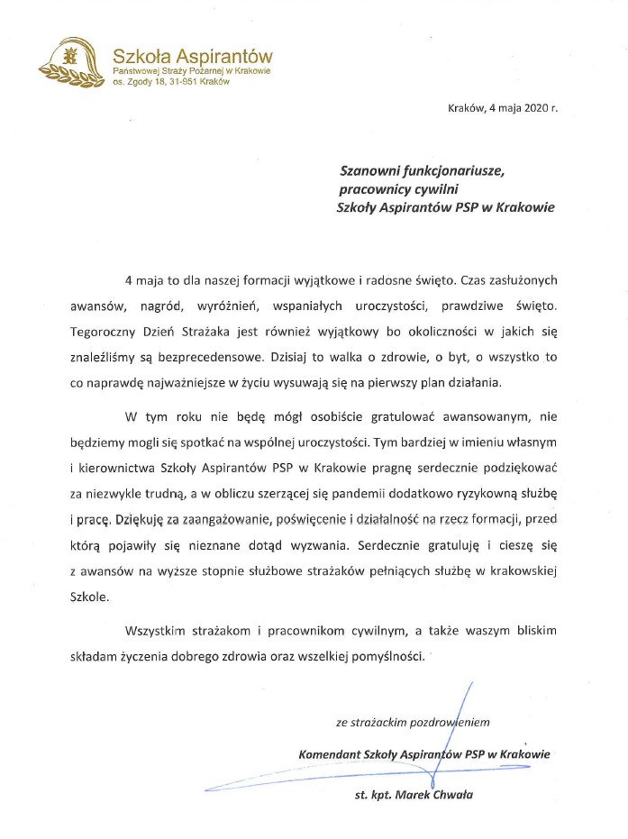 04.05.2020 Dzień Strażaka 2020
