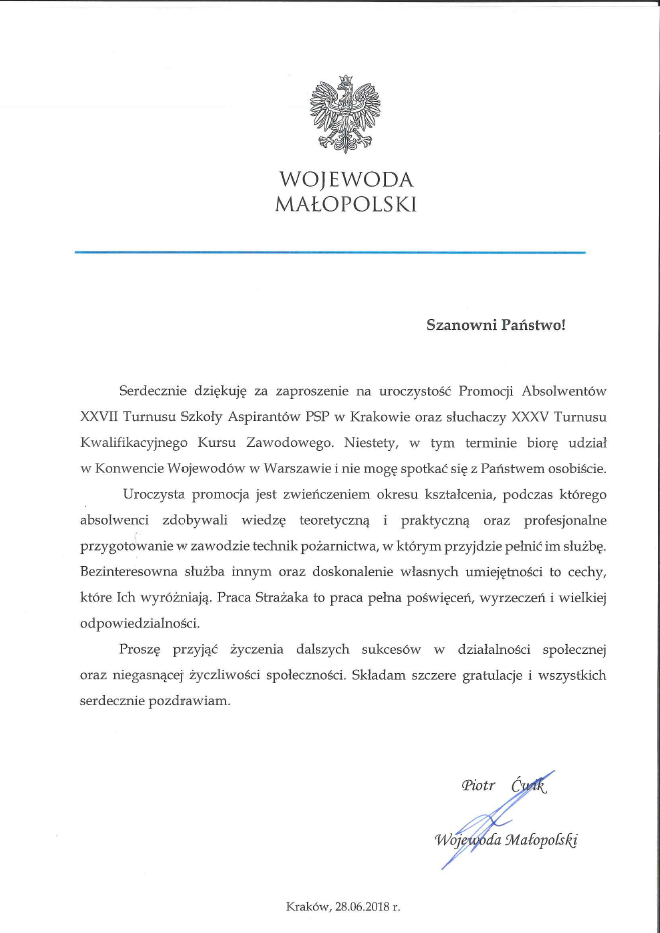 adres okolicznościowy wojewoda promocja 2019